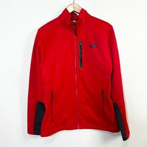 The North Face Canyonlands Full Zip Fleece Jacket Red Men's Size Medium STAIN‎